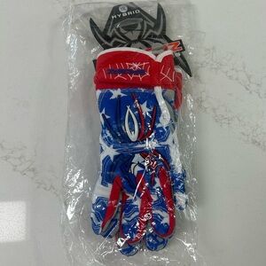 Spiderz Hybrid Batting Gloves Youth XL Red White Blue America Softball Baseball